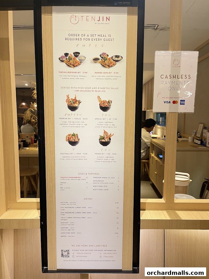 Menu page for Tenjin Shaw Centre