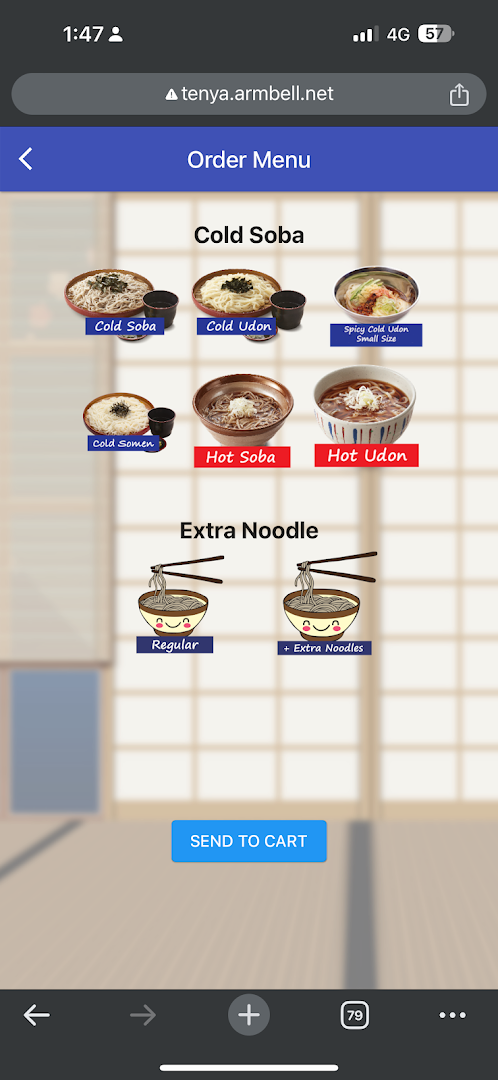 Menu page for Tenya ION Orchard