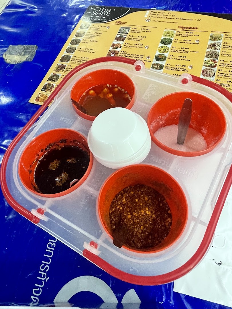 Menu page for Tha Siam Thai Kitchen