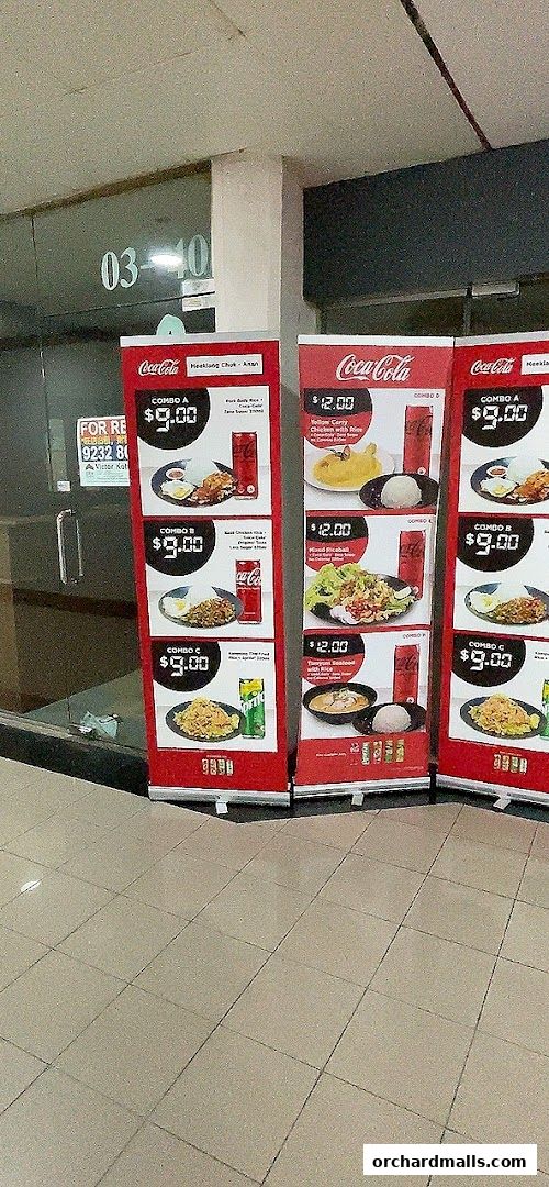 Roll-up banners display combo meals with prices and images from Thai Tantric Authentic Thai Cuisine.