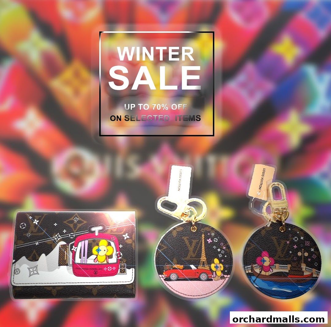 Winter Sale advertisement for Louis Vuitton items with up to 70% off.