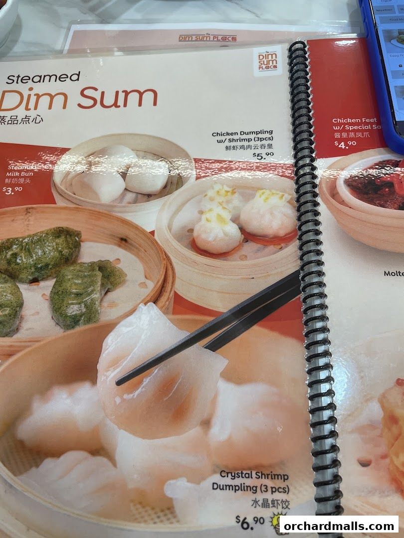 Menu page for The Dim Sum Place  The Centrepoint