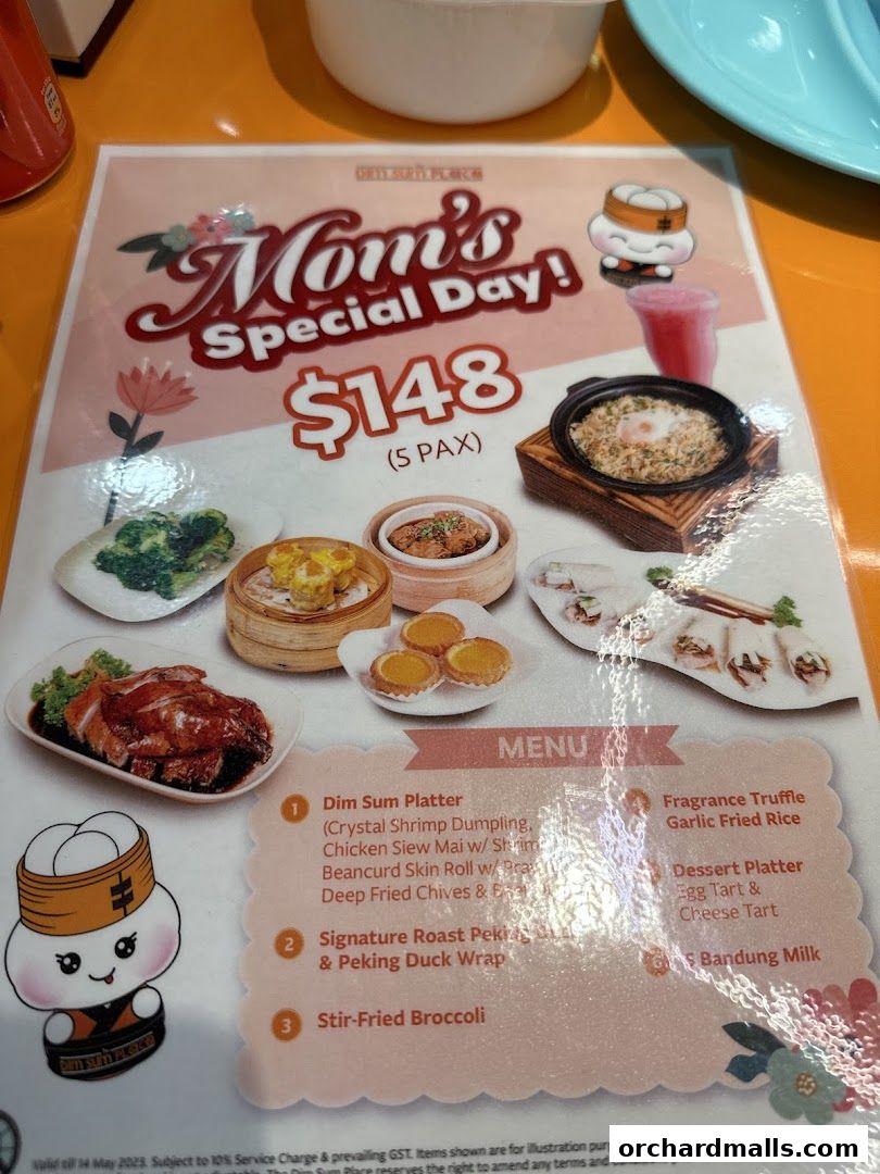 Menu page for The Dim Sum Place  The Centrepoint