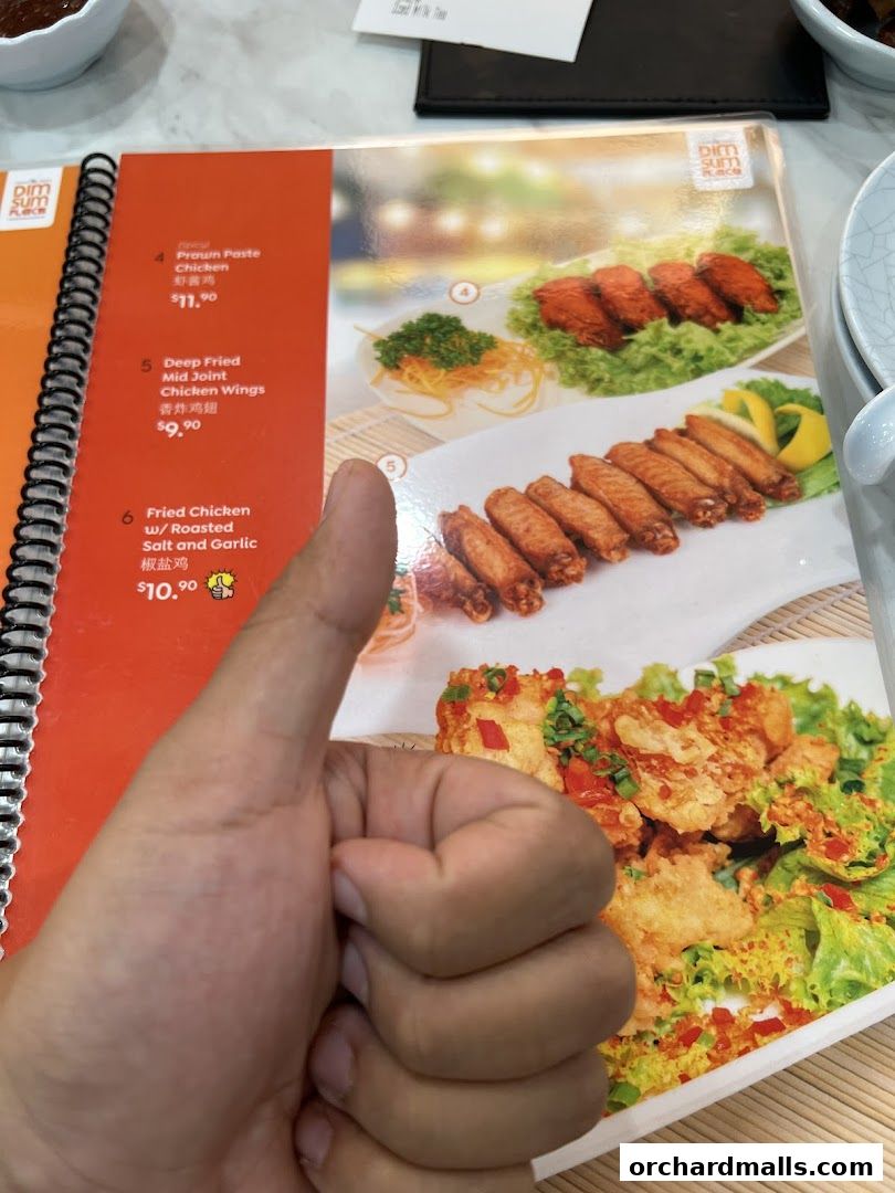 Menu page for The Dim Sum Place  The Centrepoint