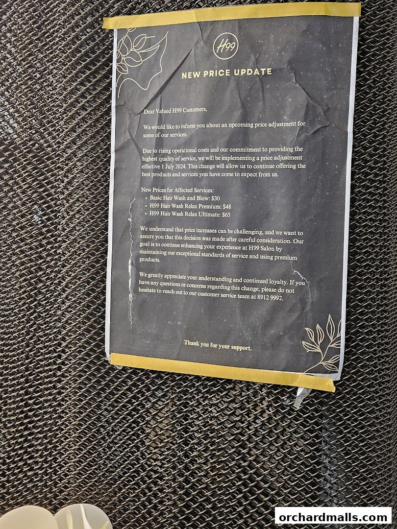 Menu page for The Head Spa Orchard H99  Singapores 1 Best Head Spa, Hair Wash  Scalp Massage