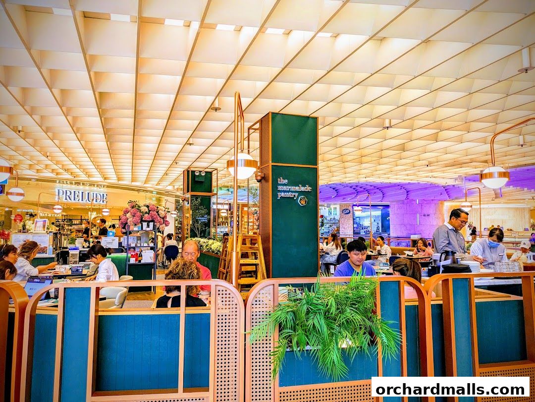 Interior view of a bustling cafe bistro with patrons dining and staff serving.