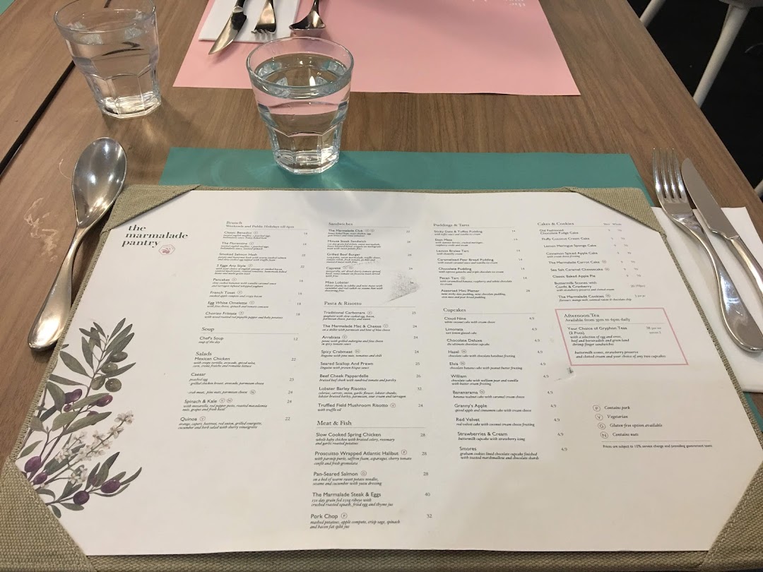 Menu page for The Marmalade Pantry - Cafe Bistro  ION Orchard