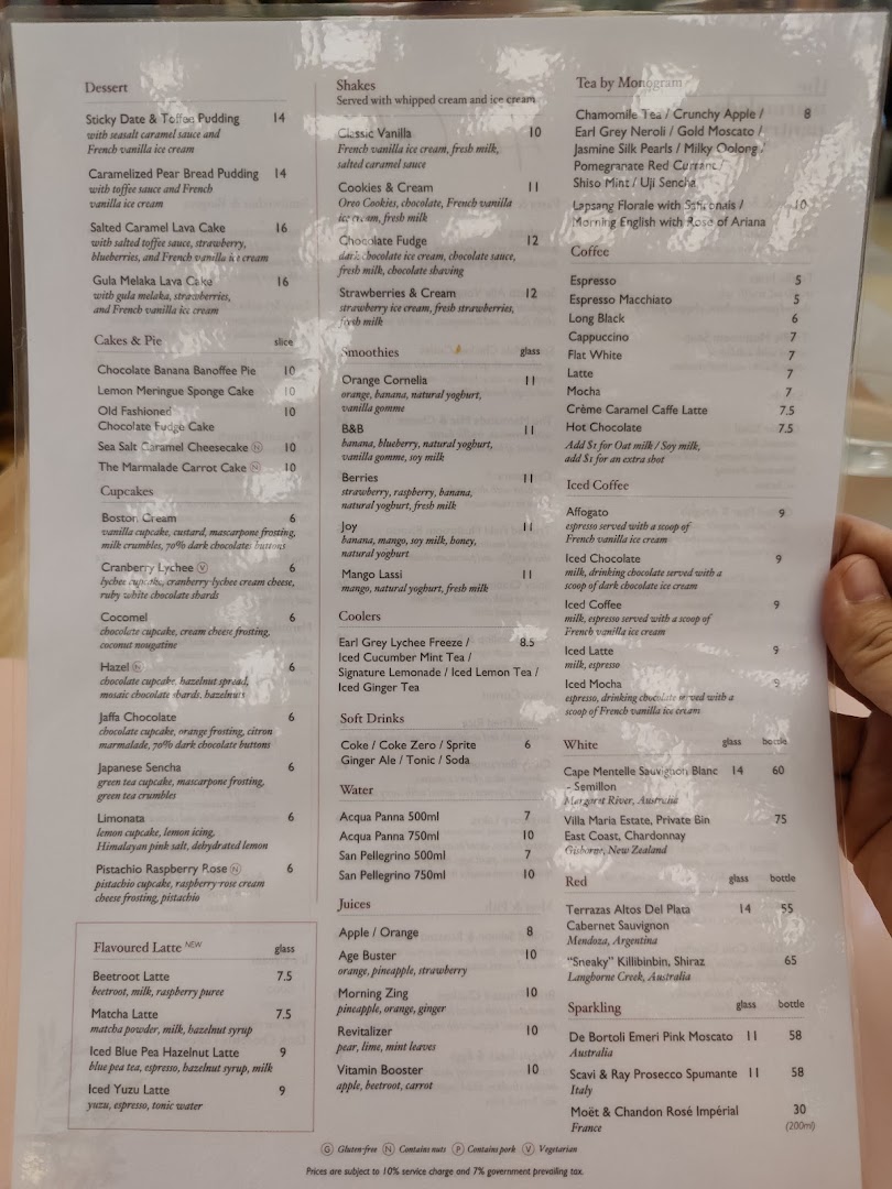 Menu page for The Marmalade Pantry - Cafe Bistro  ION Orchard