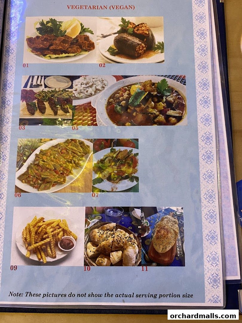 Menu page for The Mediterranean Deli Turk