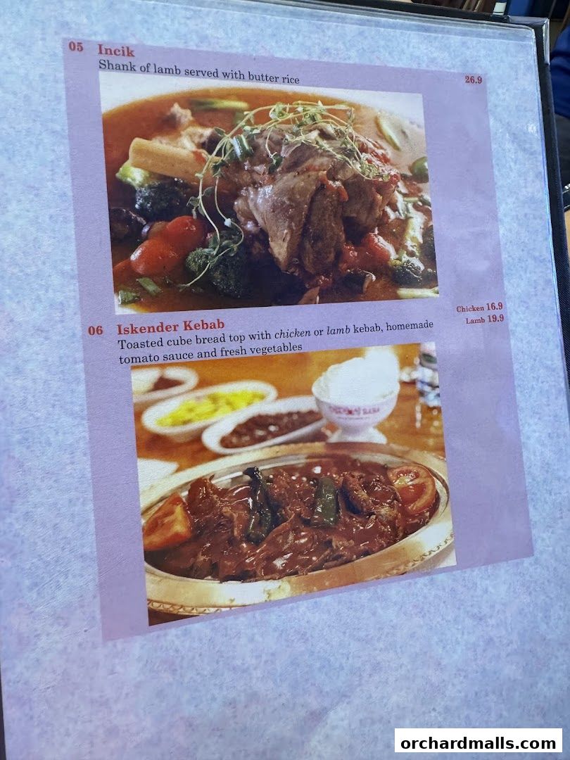 Menu page for The Mediterranean Deli Turk