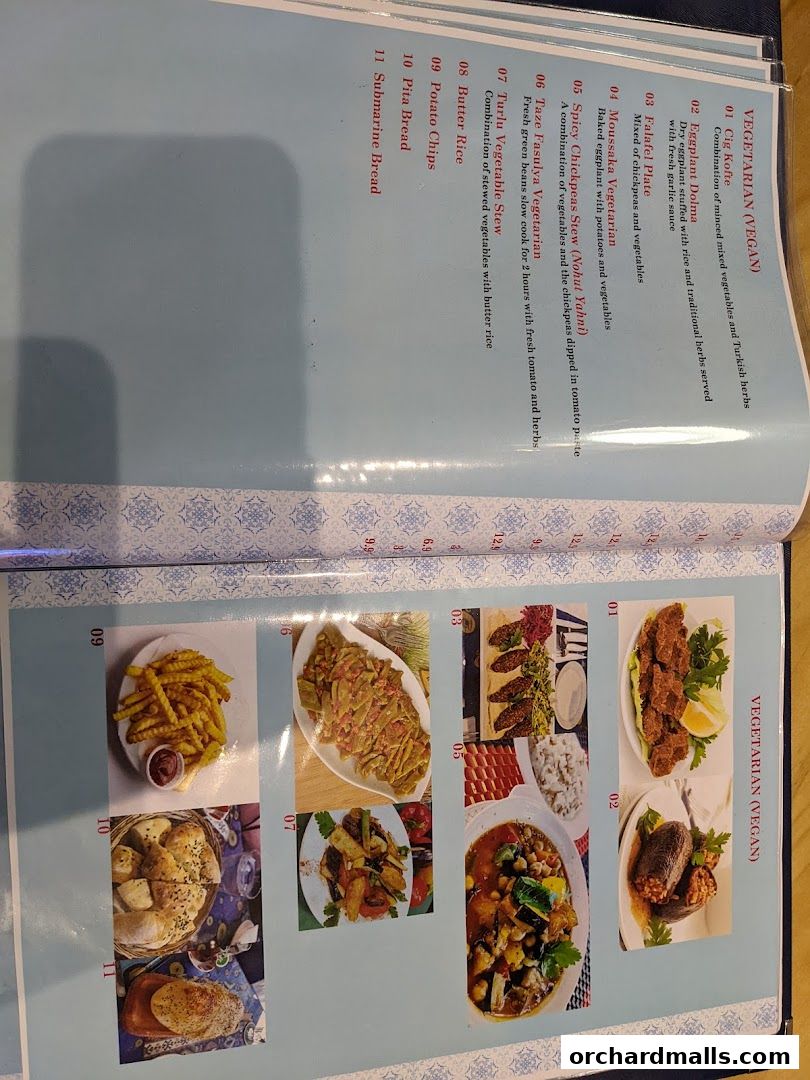 Menu page for The Mediterranean Deli Turk