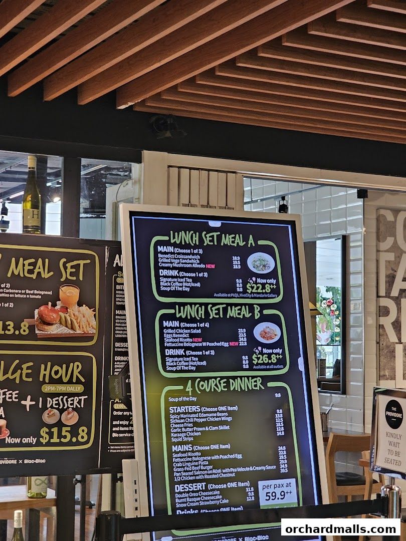 Menu page for The Providore - Mandarin Gallery