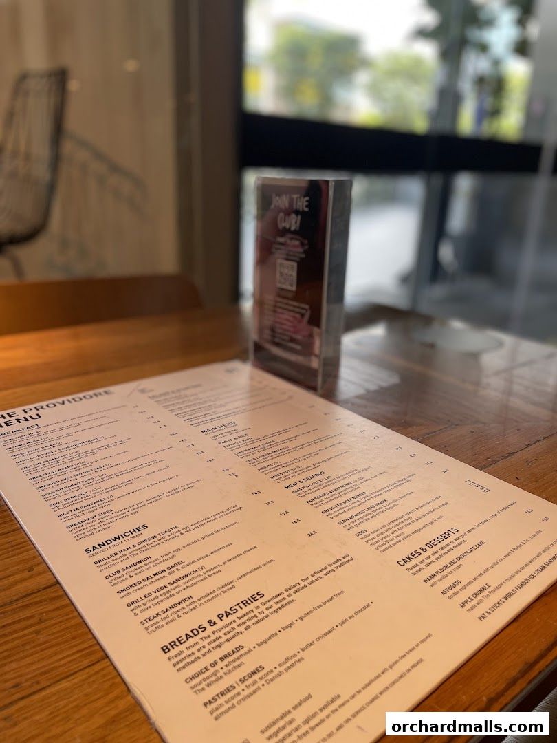 Menu page for The Providore - Mandarin Gallery