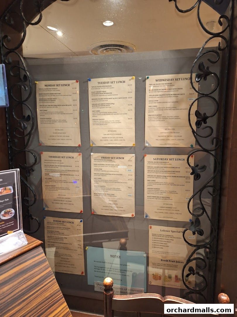 Menu page for The Ship Restaurant  Shaw Centre