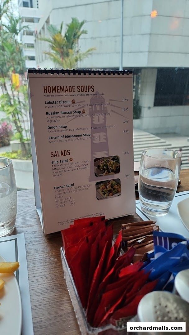 Menu page for The Ship Restaurant  Shaw Centre