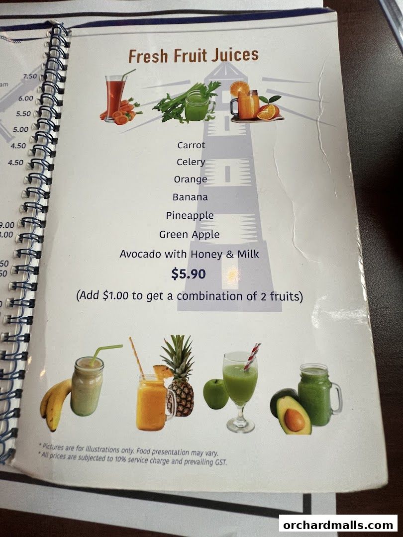 Menu page for The Ship Restaurant  Shaw Centre