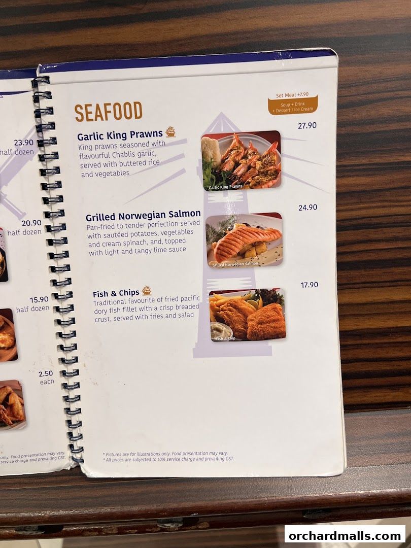 Menu page for The Ship Restaurant  Shaw Centre