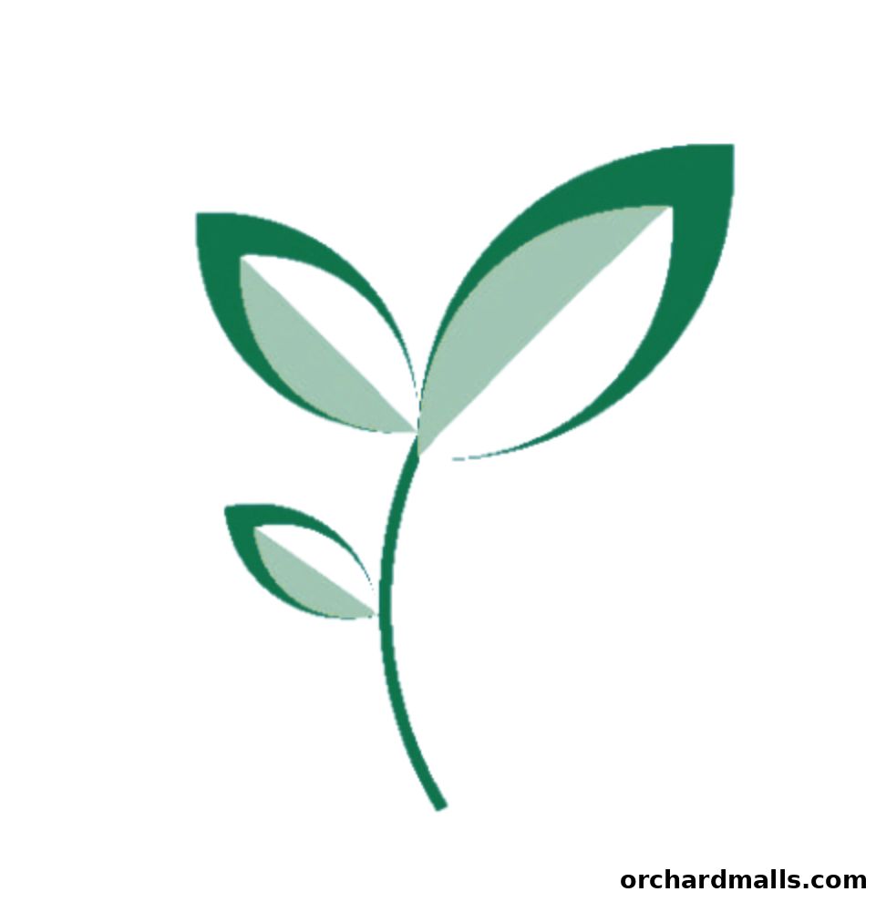 A minimalist logo featuring three green leaves on a white background.