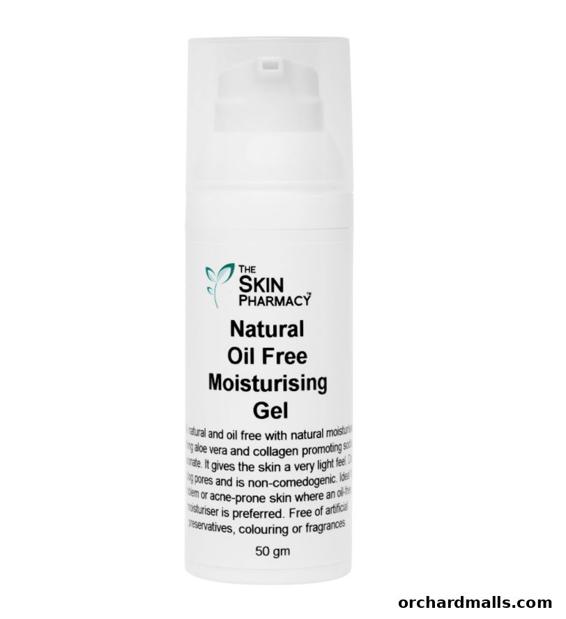 A bottle of The Skin Pharmacy Natural Oil Free Moisturising Gel.