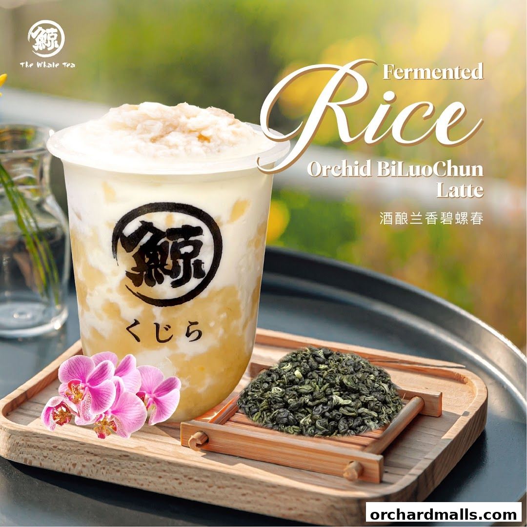 A refreshing Fermented Rice Orchid BiluoChun Latte from The Whale Tea.