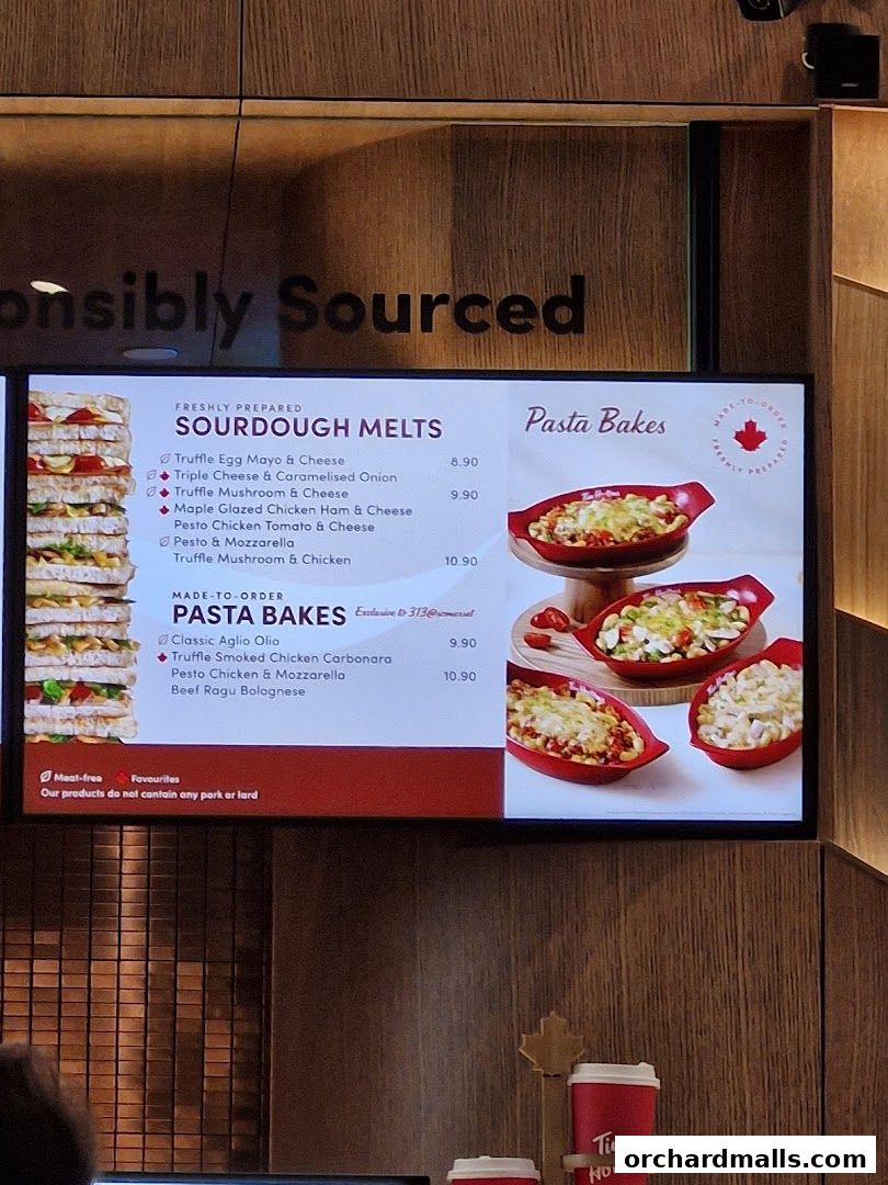 Menu page for Tim Hortons 313somerset