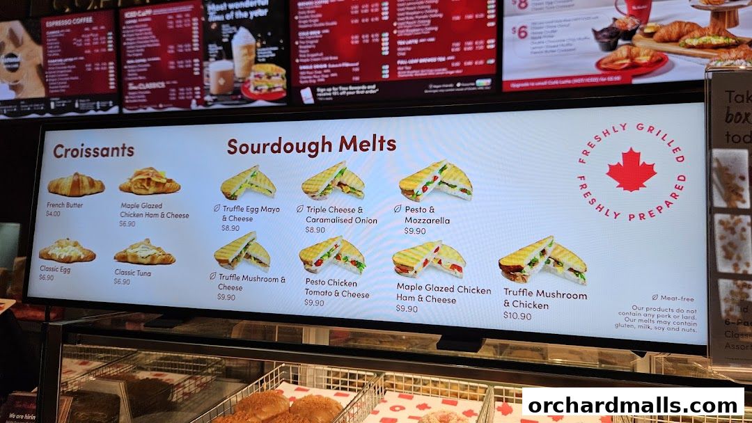 Menu page for Tim Hortons 313somerset