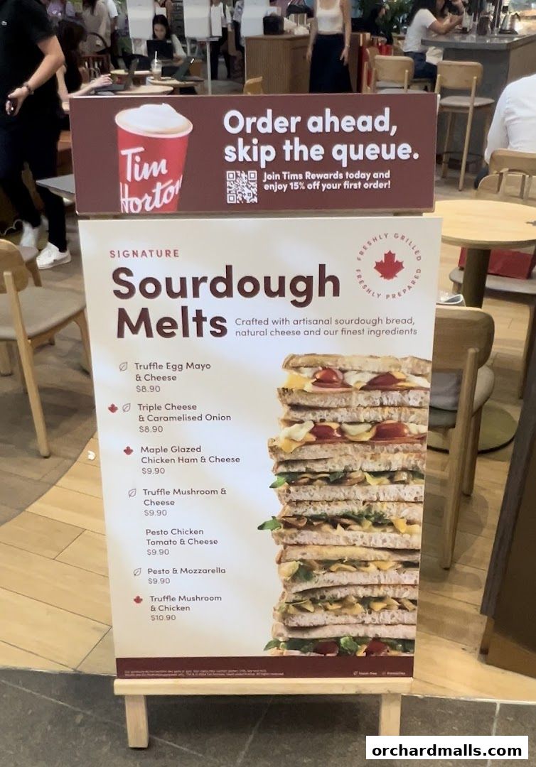 Menu page for Tim Hortons 313somerset