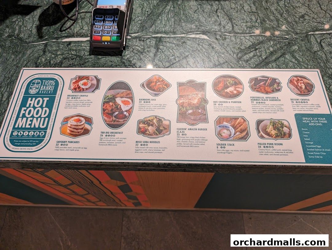 Menu page for Tiong Bahru Bakery