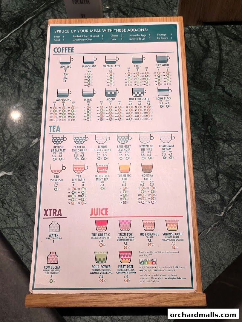 Menu page for Tiong Bahru Bakery