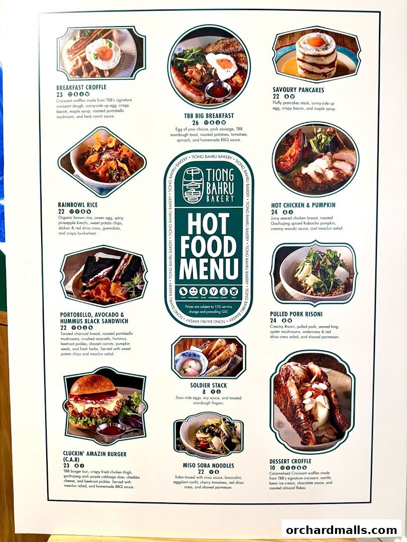 Menu page for Tiong Bahru Bakery
