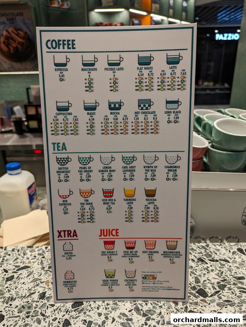 Menu page for Tiong Bahru Bakery  Wisma L3