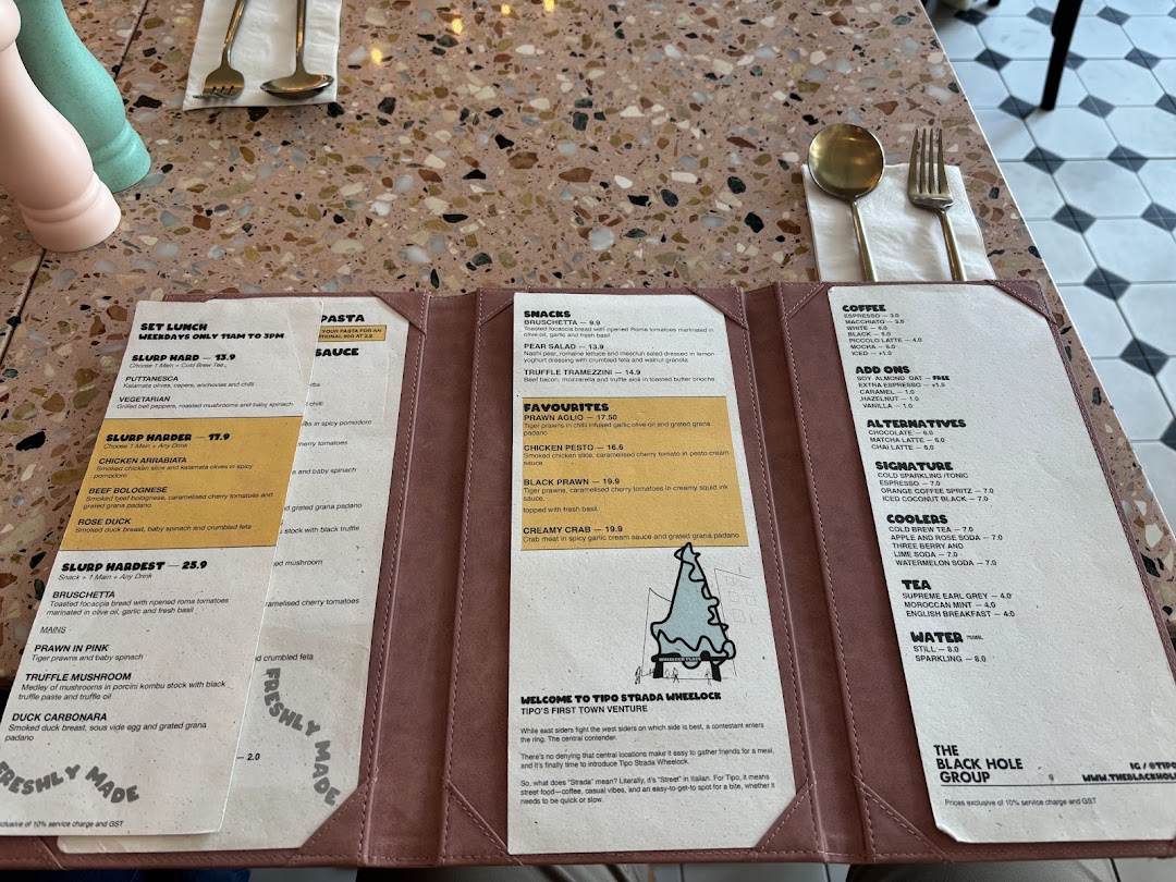 Menu page for Tipo Strada Wheelock