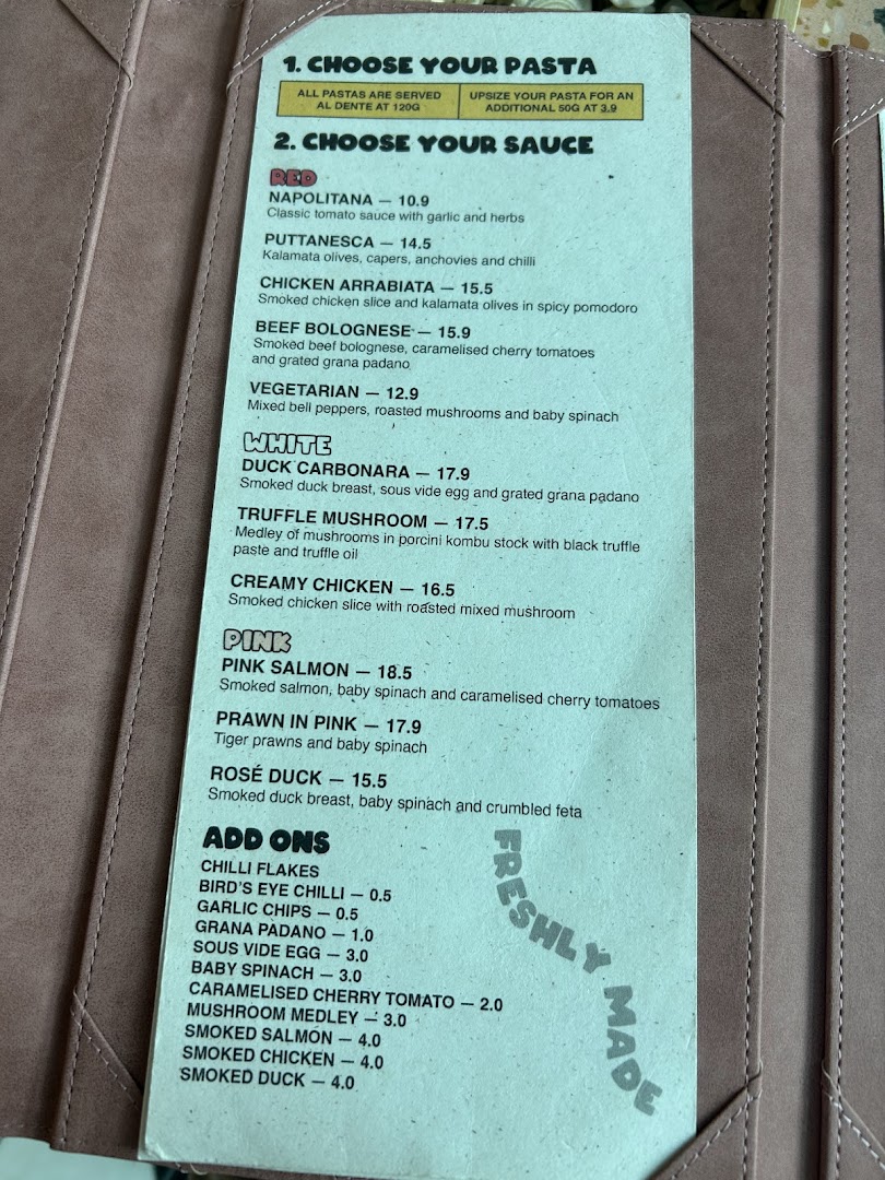 Menu page for Tipo Strada Wheelock