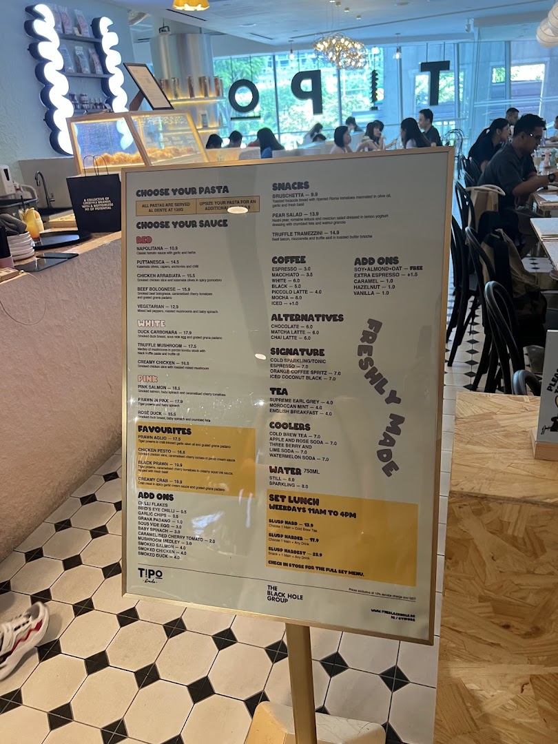 Menu page for Tipo Strada Wheelock