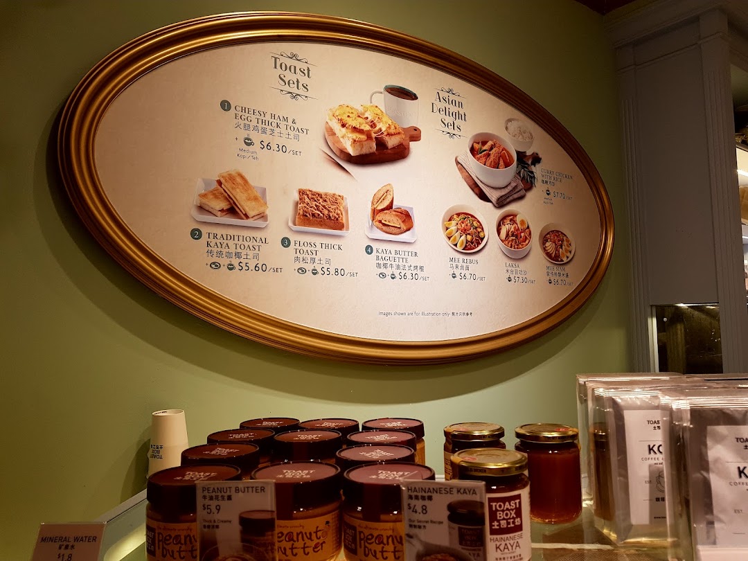 Menu page for Toast Box ION Orchard