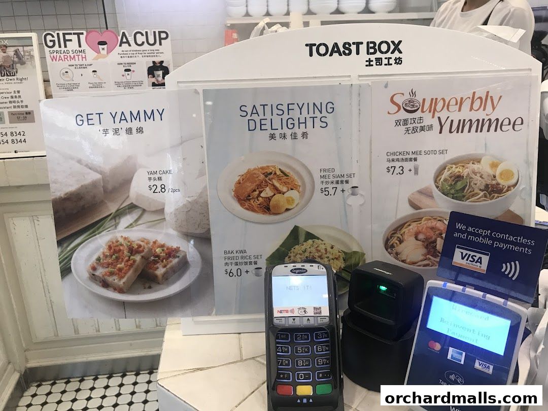 Menu page for Toast Box Paragon Shopping Centre