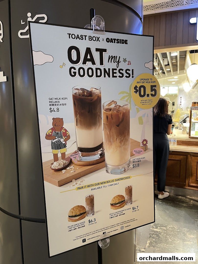 Menu page for Toast Box SHAW House