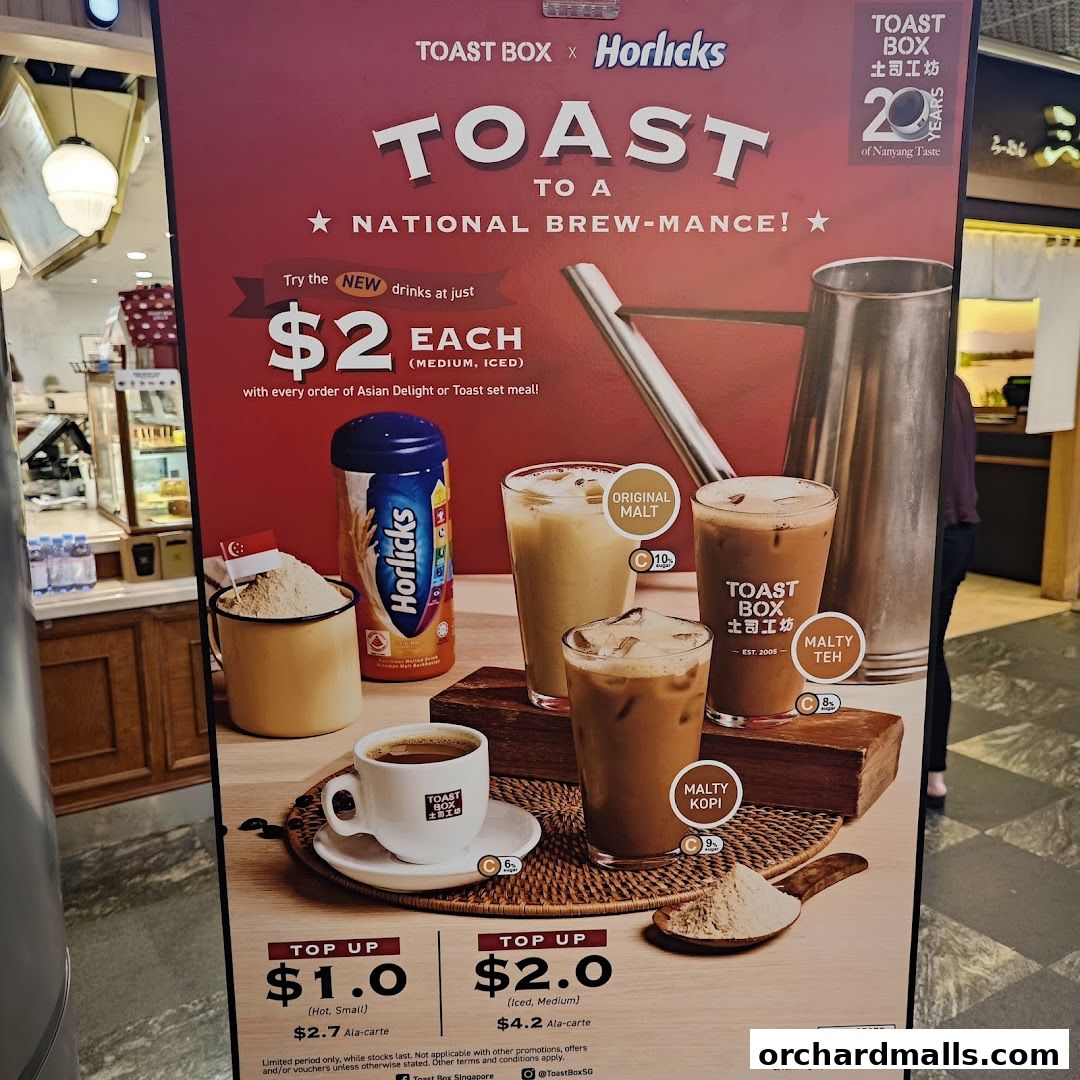 Menu page for Toast Box SHAW House