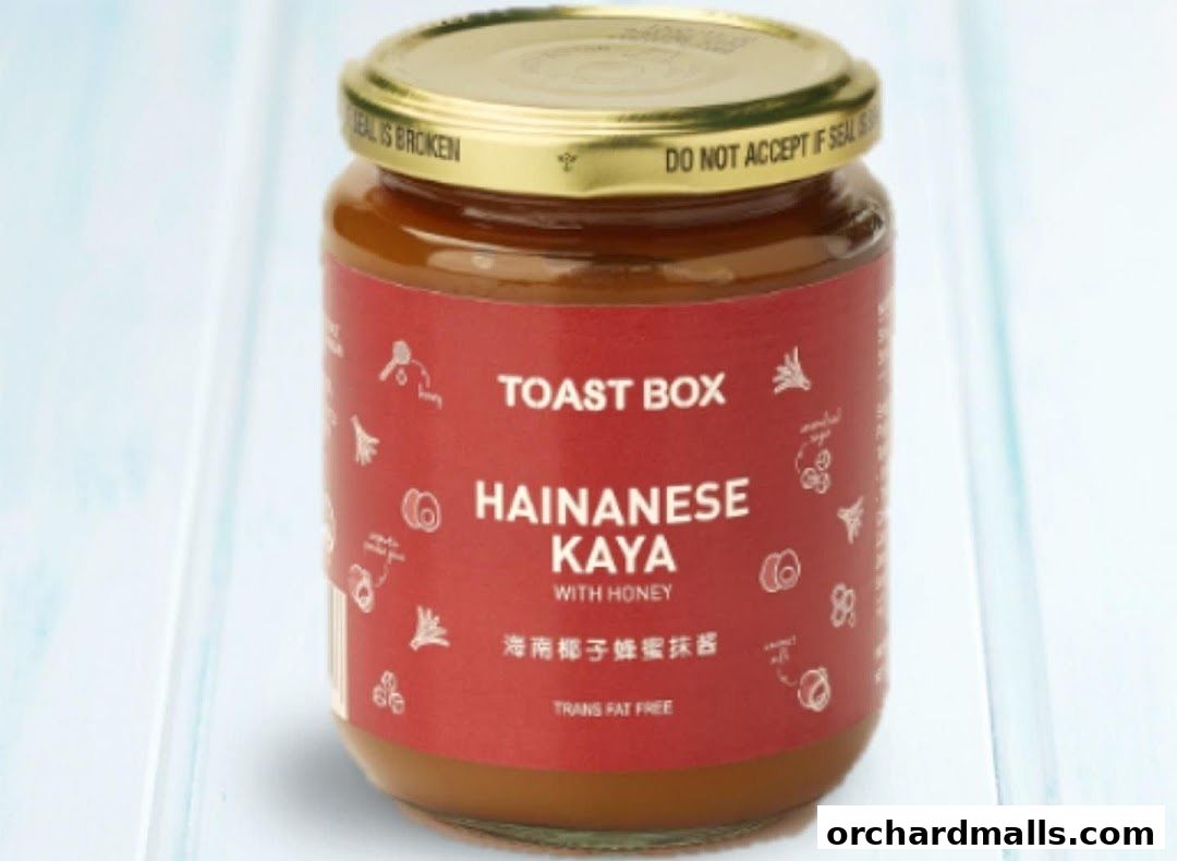 A jar of Toast Box Hainanese Kaya with Honey spread.