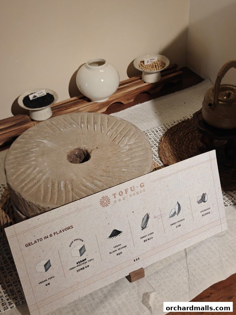 Menu page for Tofu G Gelato  Korean Premium Ice Cream Mandarin Gallery, Orchard Pop-Up