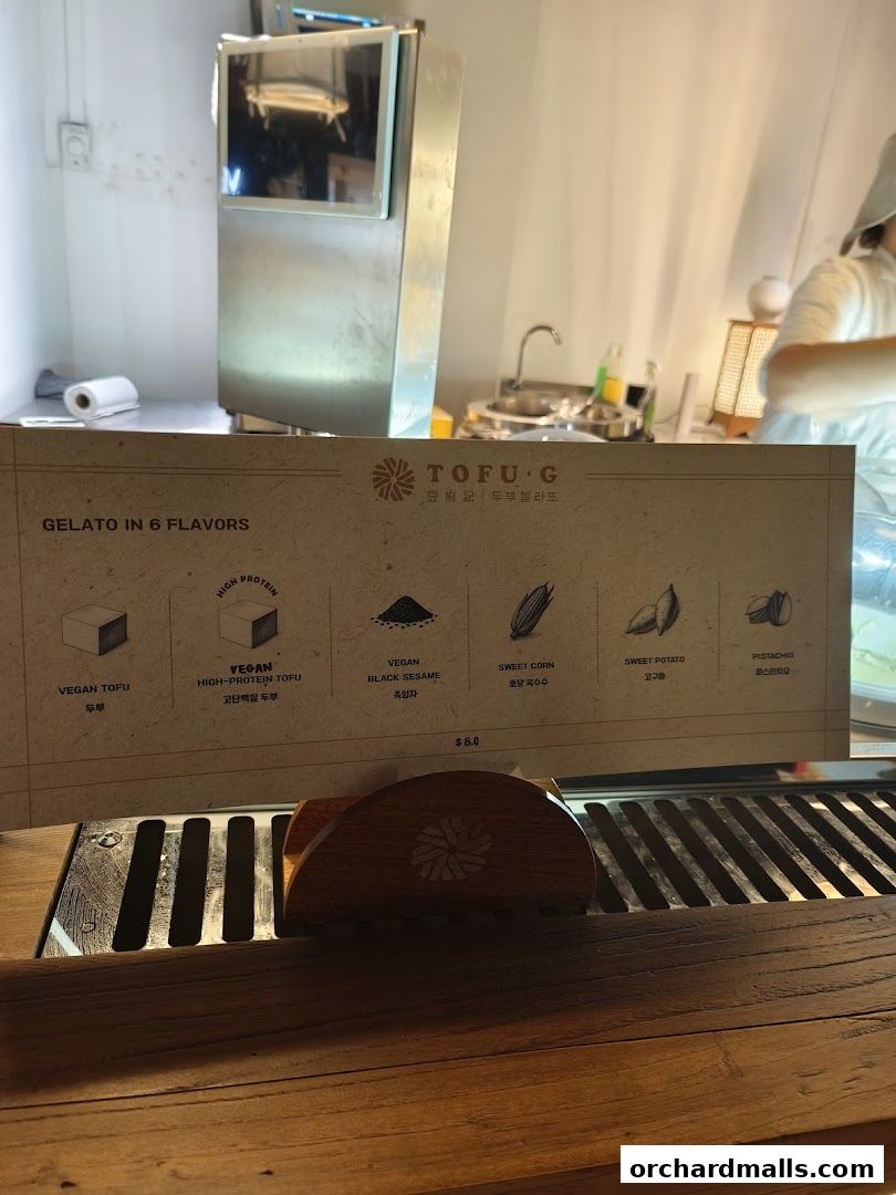 Menu page for Tofu G Gelato  Korean Premium Ice Cream Mandarin Gallery, Orchard Pop-Up