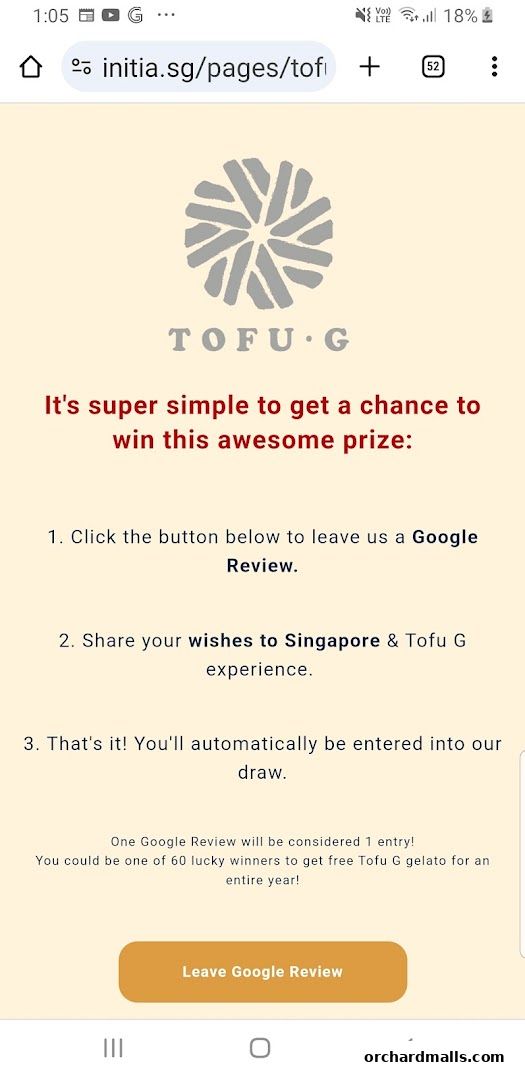 Tofu G Gelato  Korean Premium Ice Cream Mandarin Gallery, Orchard Pop-Up