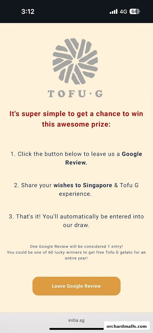 Tofu G Gelato  Korean Premium Ice Cream Mandarin Gallery, Orchard Pop-Up