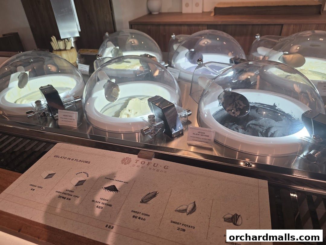 Menu page for Tofu G Gelato  Korean Premium Ice Cream Mandarin Gallery, Orchard Pop-Up