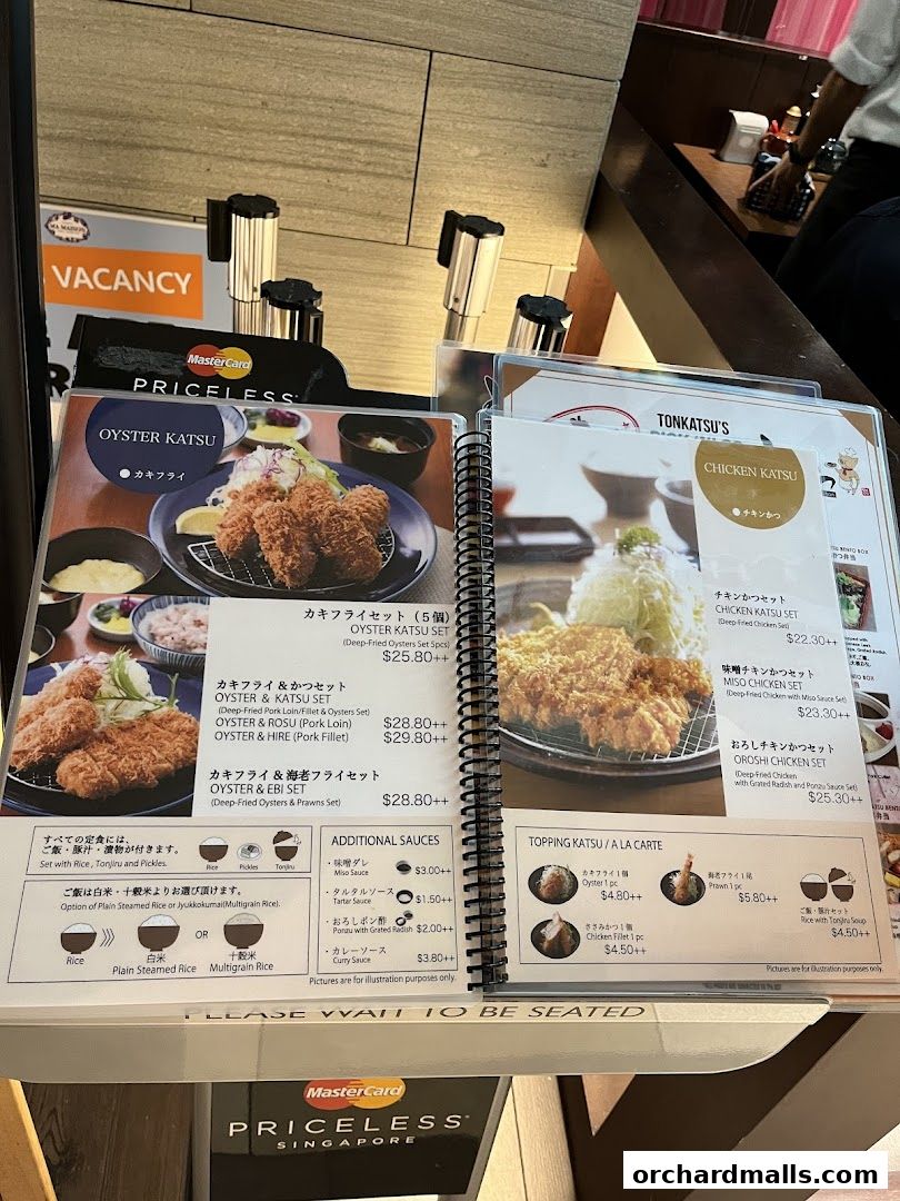 Menu page for Tonkatsu by Ma Maison  Mandarin Gallery