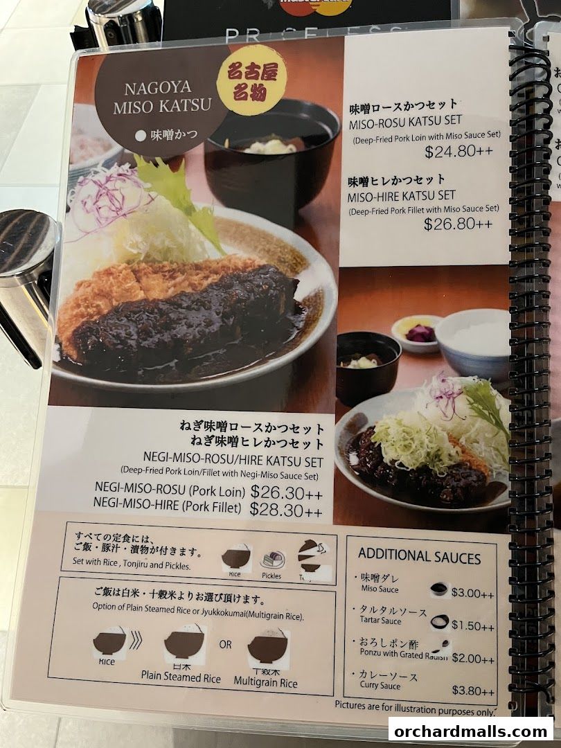 Menu page for Tonkatsu by Ma Maison  Mandarin Gallery