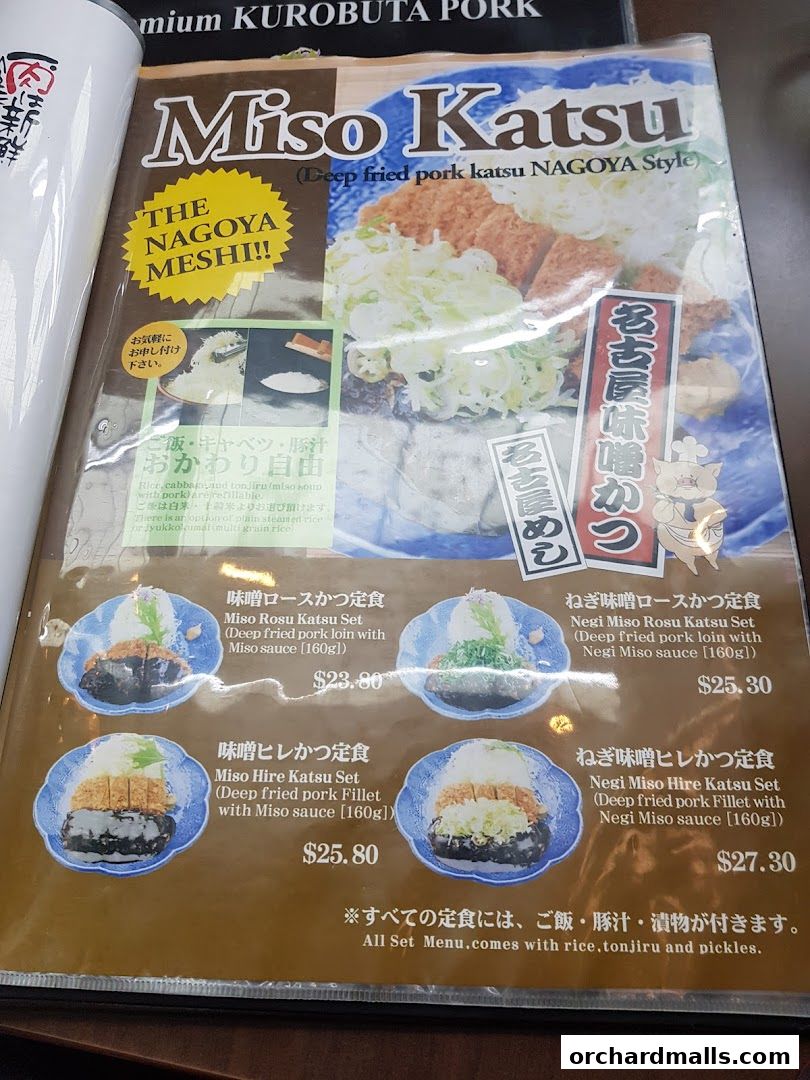 Menu page for Tonkatsu by Ma Maison  Mandarin Gallery