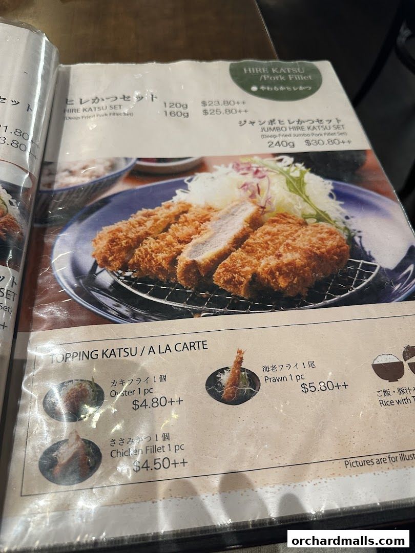 Menu page for Tonkatsu by Ma Maison  Mandarin Gallery