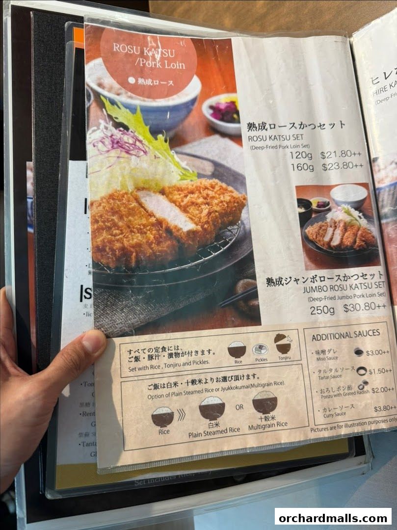Menu page for Tonkatsu by Ma Maison  Mandarin Gallery