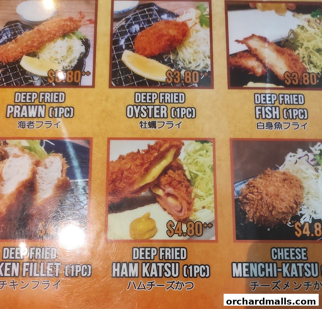 Menu page for Tonkatsu by Ma Maison  Mandarin Gallery